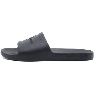 Calvin Klein Jeans, Slide Monogram Debos Slippers Zwart, Heren, Maat:45 EU