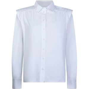 Jane Lushka, Blouses & Shirts, Dames, Wit, S, Stijlvolle Witte Technische Jersey Blouse