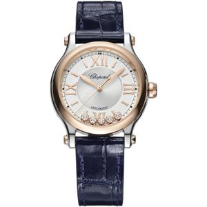 Chopard, Accessoires, Dames, Blauw, ONE Size, Happy Sport Automatisch Stalen Horloge