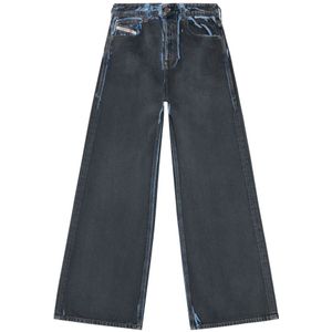 Diesel, Jeans, Dames, Grijs, W27, Katoen, Vintage Wide Leg Jeans