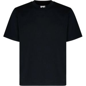 Heron Preston, Tops, Heren, Zwart, S, Katoen, Zwart Logo Patch T-Shirt
