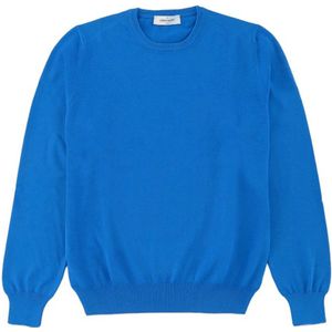 Gran Sasso, Sweatshirts & Hoodies, Heren, Blauw, L, Katoen, Blauwe Katoenen Crewneck Sweater