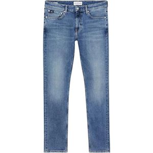 Calvin Klein Jeans, Jeans, Heren, Blauw, W30 L32, Katoen, Blauwe Jeans met Ritssluiting en Knoopsluiting