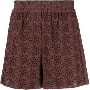 Brunello Cucinelli, Korte broeken, Dames, Rood, S, Katoen, Italiaanse katoenen shorts