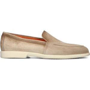 Santoni, Schoenen, Heren, Beige, 44 EU, Suède, Beige Suède Instappers Malibu Stijl