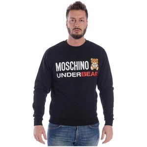 Moschino, Sweatshirts & Hoodies, Heren, Zwart, XL, Katoen, Hoodies