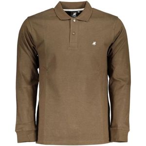 U.s. Polo Assn., Tops, Heren, Bruin, M, Katoen, Bruine Geborduurde Polo Shirt