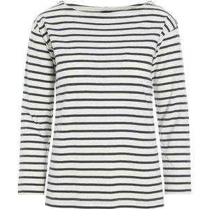 Bitte Kai Rand, Breton Stripe Biologisch Katoenen Blouse Wit, Dames, Maat:2XL