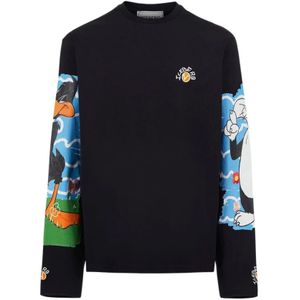 Iceberg, Sweatshirts & Hoodies, Heren, Zwart, 3Xl, Katoen, T-shirt met cartoonafbeeldingen