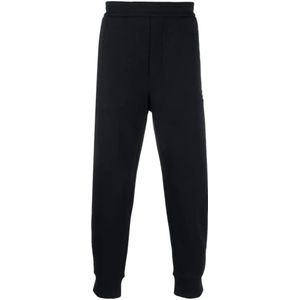 Emporio Armani, Broeken, Heren, Blauw, S, Katoen, Katoenen track pants met zakken