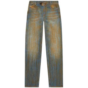 Diesel, Jeans, Heren, Blauw, W34, Katoen, Street Style Straight Jeans