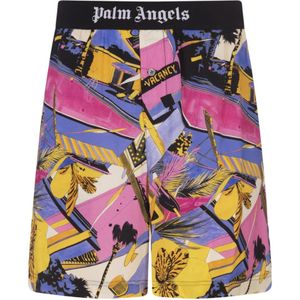 Palm Angels, Korte broeken, Heren, Veelkleurig, S, Miami Mix Bermuda Shorts
