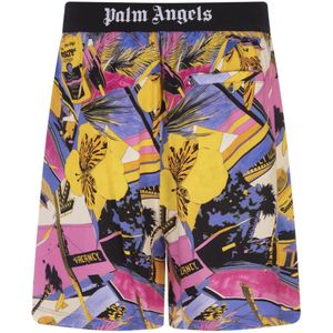 Palm Angels, Korte broeken, Heren, Veelkleurig, S, Miami Mix Bermuda Shorts