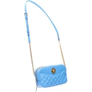 Versace, Tassen, Dames, Blauw, ONE Size, Leer, Leather shoulder-bags