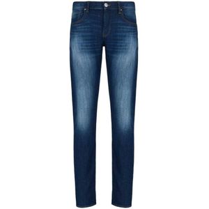 Armani Exchange, Broek - Heren Armani Exchage 5 Zakken Denim Blauw, Heren, Maat:W38