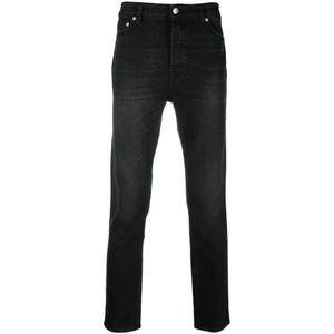 Department Five, Jeans, Heren, Zwart, W30, Katoen, Slim-Fit Zwarte Jeans met Logo Patch