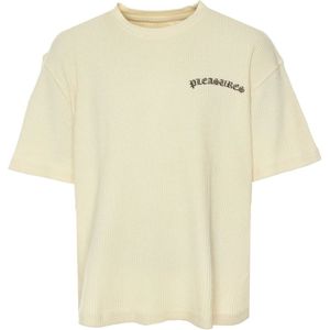 Pleasures, Tops, Heren, Beige, M, Katoen, Natuurlijke Thermische T-shirt met Wafelstructuur