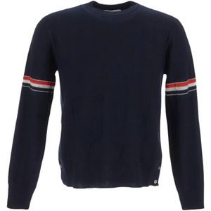Thom Browne, Sweatshirts & Hoodies, Heren, Blauw, S, Wol, Wollen Pullover