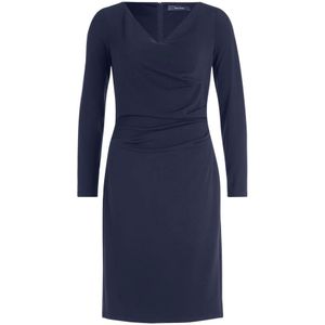 Vera Mont Jurk met Plooien Donkerblauw