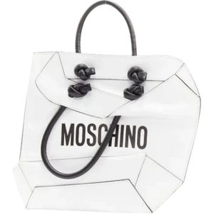 Moschino Pre-Owned, Pre-owned, Dames, Wit, ONE Size, Leer, Tweedehands leren handtassen