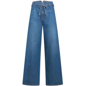 Etro, Jeans, Dames, Blauw, W28, Katoen, Wide Jeans