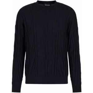 Emporio Armani, Truien, Heren, Blauw, S, Wol, Herfst/Winter 2023/2024 Wol Trui