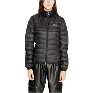 Emporio Armani Ea7, Jassen, Dames, Zwart, M, Nylon, Nylon Jas Collectie: Herfst/Winter