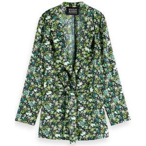 Scotch & Soda, Blazer met print en tailleband Groen, Dames, Maat:S