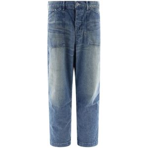 Human Made, Baggy Katoenen Jeans Blauw, Heren, Maat:L