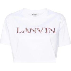 Lanvin, Tops, Dames, Wit, M, Katoen, T-Shirts