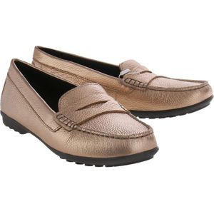 Geox, Schoenen, Dames, Geel, 39 EU, Leer, Ademende Stijlvolle Leren Loafers