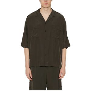 Andrea Ya’aqov, Overhemden, Heren, Groen, S, Oversized Viscose Shirt
