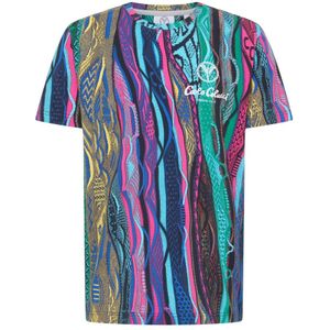 Carlo Colucci, Tops, Heren, Veelkleurig, XL, Uniek Alloverprint T-Shirt