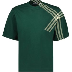 Burberry, Tops, Heren, Groen, XL, Katoen, Grafisch Oversized T-Shirt