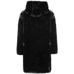 Moose Knuckles, Jassen, Dames, Zwart, M, Polyester, Faux Fur Hoodie Jas