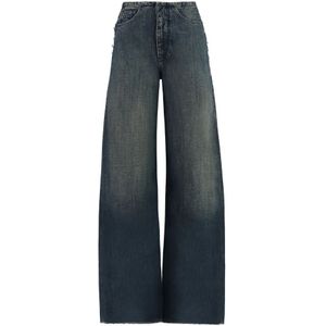 MM6 Maison Margiela, Jeans, Dames, Blauw, S, Katoen, Vintage Wide-leg Jeans
