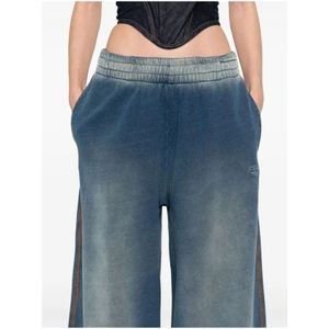 Diesel, Jeans, Dames, Blauw, S, Indigo Blauw Elastische Trekkoord Taillebroek