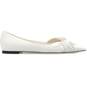 Jimmy Choo, ‘Hedera’ ballerina`s van leer Wit, Dames, Maat:36 EU