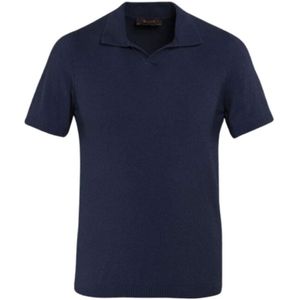 Moorer, Tops, Heren, Blauw, XL, Katoen, Relaxed Polo-Shirt voor Smart-Casual Kleding
