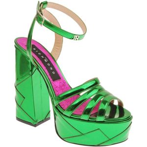 John Richmond, Schoenen, Dames, Groen, 41 EU, Chunky Hak Sandalen