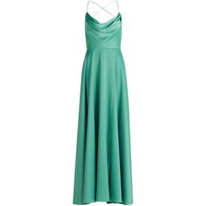 vera mont, Kleedjes, Dames, Groen, 2Xl, Polyester, Elegant avondjurk met watervalhalslijn
