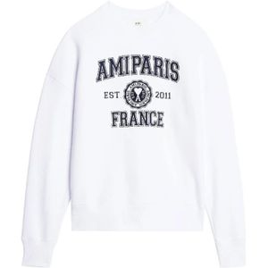 Ami Paris, Sweatshirts & Hoodies, Heren, Wit, M, Stijlvolle Sweatshirt voor Casual Dragen