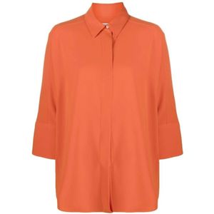 Alberto Biani, Oranje Shirt met Driekwart Mouwen Oranje, Dames, Maat:M