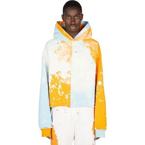 Liberal Youth Ministry, Retro-Futuristische Bi Colour Hoodie Oranje, Heren, Maat:M