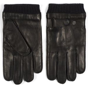 Howard London, Accessoires, Heren, Zwart, XL, Wol, Zwarte Leren Handschoenen van Premium Kwaliteit voor Heren