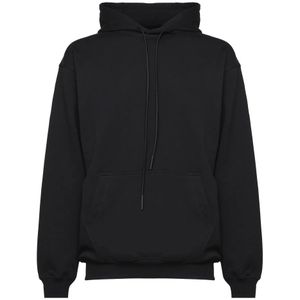 Giuliano Galiano, Sweatshirts & Hoodies, Heren, Zwart, XL, Katoen, Zwarte Katoenen Hoodie Kangoeroezakken