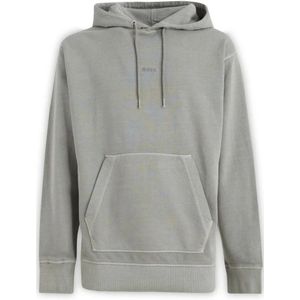 Hugo Boss, Sweatshirts & Hoodies, Heren, Grijs, S, Katoen, Hoodie met logo