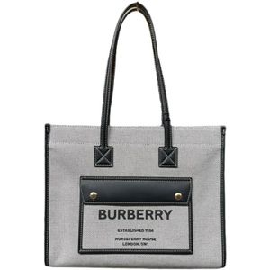 Burberry, Tassen, unisex, Grijs, ONE Size, Canvas Freya Grey Small Tas