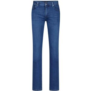 Alberto, Jeans, Heren, Blauw, W36 L36, Denim, Klassieke Regular-Fit Super Stretch Denim Jeans