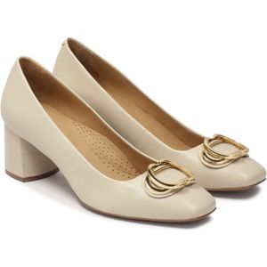 Kazar, Schoenen, Dames, Beige, 37 EU, Crème pumps met comfortabele inlegzool